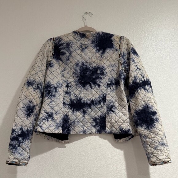 Maison Scotch | Bohemian Chique Tie Dye Beaded Open Front Blazer Jacket - Picture 2 of 3